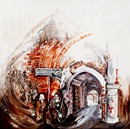 Avigliana PIETRE E MEMORIE olio su tavola 80 x 80