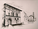Bene Vagienna CASA RAVERA cartaceo tecnica mista 50 x 70