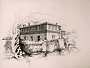 Bene Vagienna IL CASTELLO cartaceo tecnica mista 50 x 70