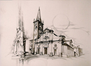 Bene Vagienna PIAZZA_BOTERO cartaceo tecnica mista 50 x 70