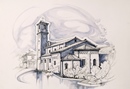 Brione LA CHIESA acquerello 50 x 70