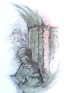LA VERGINE DELLA SACRA acquerello 50 x 70