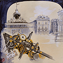 Mondovì TEMPO SOSPESO acrilico su tela 40 x 40