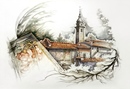 Pianezza LA MADONNA DELLA STELLA acquerello 50 x 70