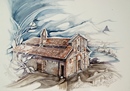 Pianezza LA PIEVE E LA DORA acquerello 50 x 70