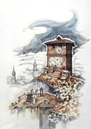 Pianezza LA TORRE acquarello 50 x 70