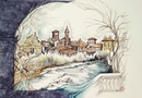 Pianezza PANORAMICA acquerello 50 x 70
