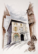 Rivoli SCORCI IN VIA PIOL acquerello 50 x 70