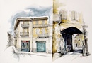 Rivoli VERSO VIA ROMA acquerello 50 x 70