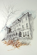 Rivoli VILLA CAVALLI 1 acquerello 50 x 70
