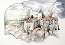 Rivoli VILLA D'OULX acquerello 50 x 70