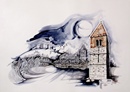 Rivoli VISIONE SAN MARTINO AI CAMPI acquerello 50 x 70