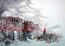 S.Ambrogio IL CASTELLO acquerello 50 x 70
