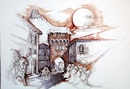 S.Ambrogio VISIONE ANTICA acquerello 50 x 70