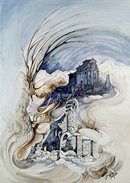 SACRA SAN MICHELE CON SEPOLCRETO acquerello 50 x 70