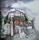 Sommariva Perno CASTELLO DELLA BELLA RUSIN acrilico su tela 70 x 70