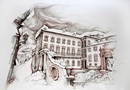 Villarbasse PALAZZO MISTROT acquerello 50 x 70
