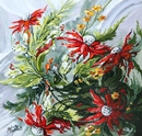 FIORI ROSSI tecnica mista su tavola 50 x 50