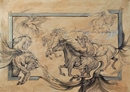 CAVALLI IN LIBERTA' tecnica mista su cartone 50 x 70