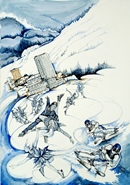 OLIMPIADI acrilico su tela 50 x 70