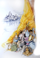 L'ANTIQUARIO DI ANGOR acquerello 50 x 70