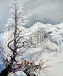 NEVE ALLA SACRA acrilico su tela 50 x 70