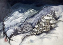 NOTTE DI NEVE acrilico su tela 40 x 60