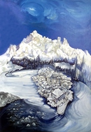 S.Giulio_d'Orta VISIONE AZZURRA acrilico su tela 100 x 80