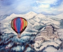 UNA MONGOLFIERA ALLA SACRA acrilico su tela 60 x 80