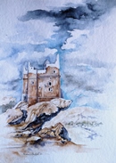 Yemen EQUILIBRIO INSTABILE acquerello 35 x 50
