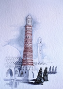 Yemen JIBLA acquerello 35 x 50
