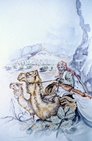 Yemen VERSO IL DESERTO acquerello 35 x 50