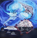 ICARO acrilico su tela 90 x 90