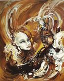 LA MASCHERA E IL VOLTO olio su tela 60 x 80