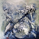 LE ROI S'AMUSE olio su tela 70 x 70