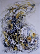 XIBALBA tecnica mista su tavola 60 x 80